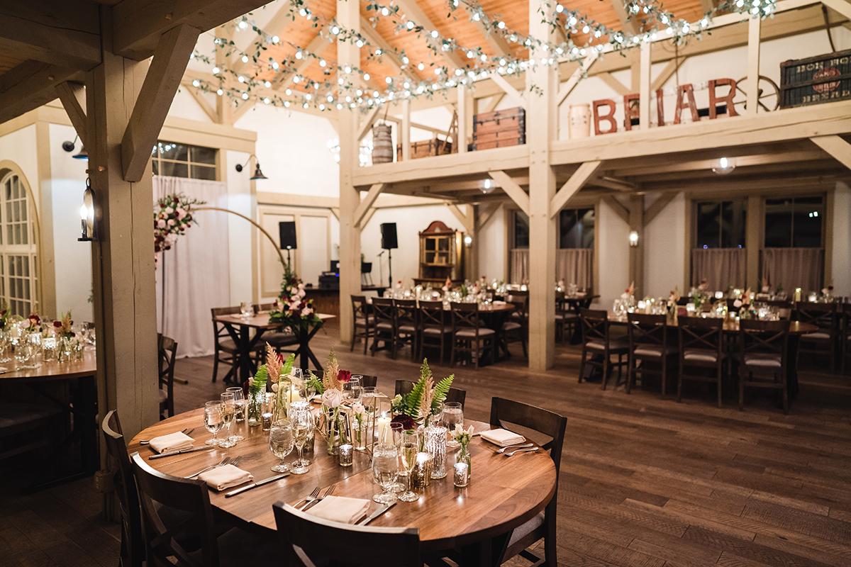 Wedding venue decorated with florals