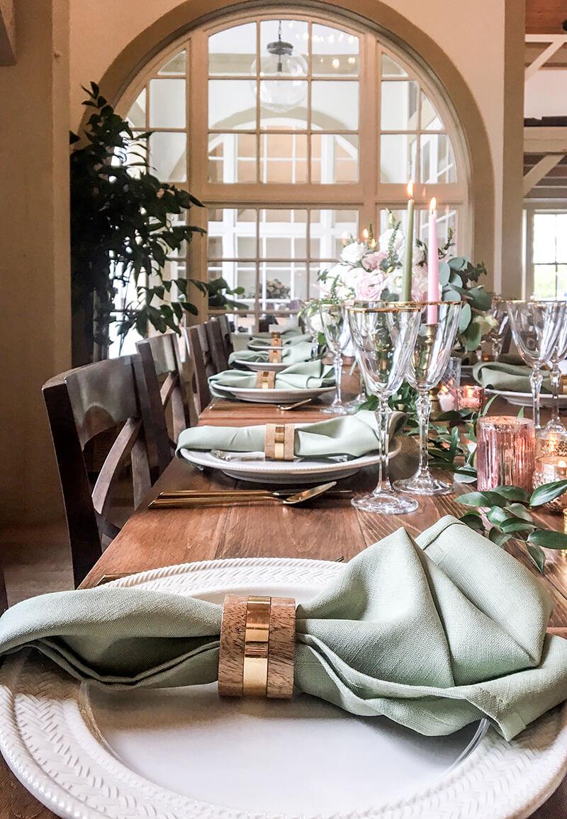 View of reception table decor