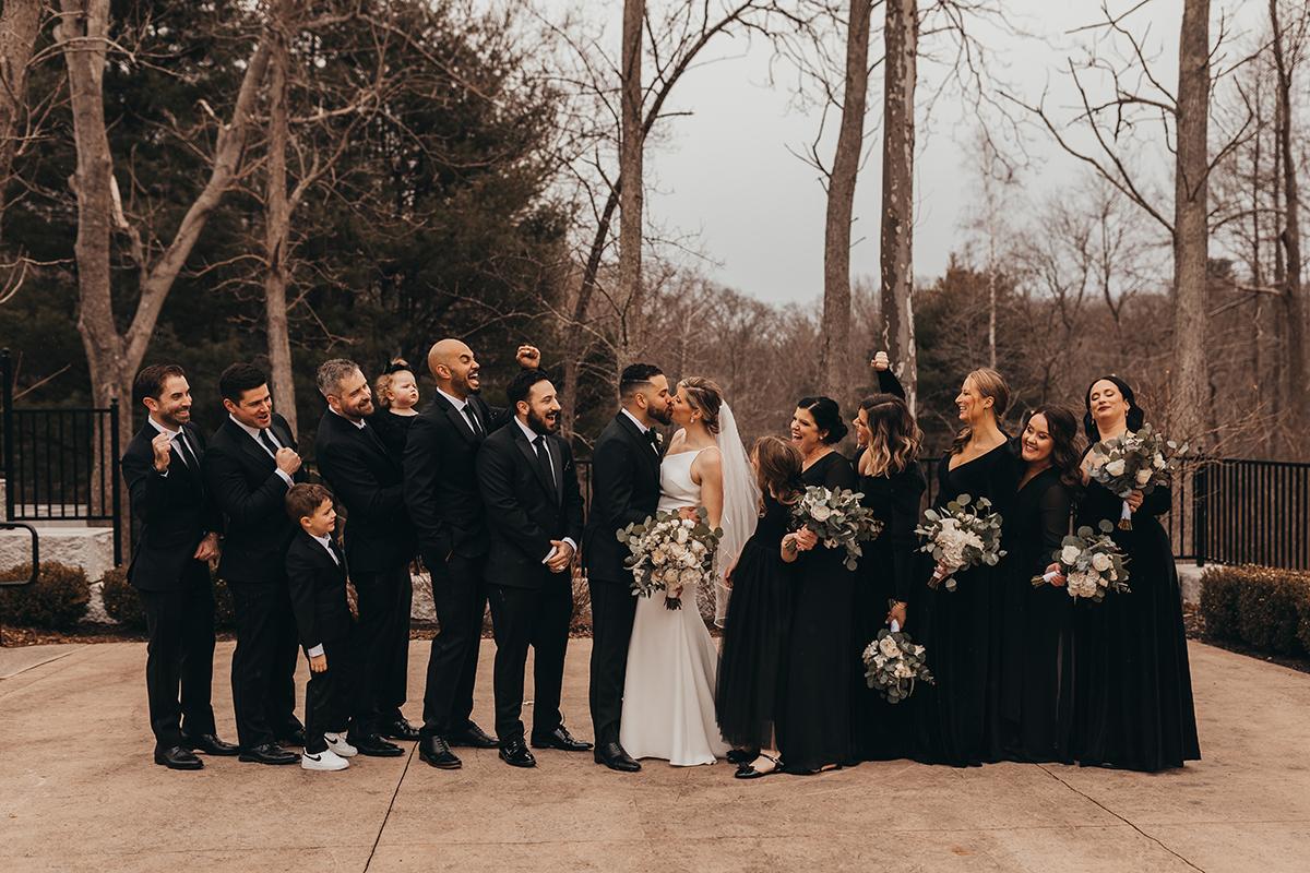 Bridal party outside