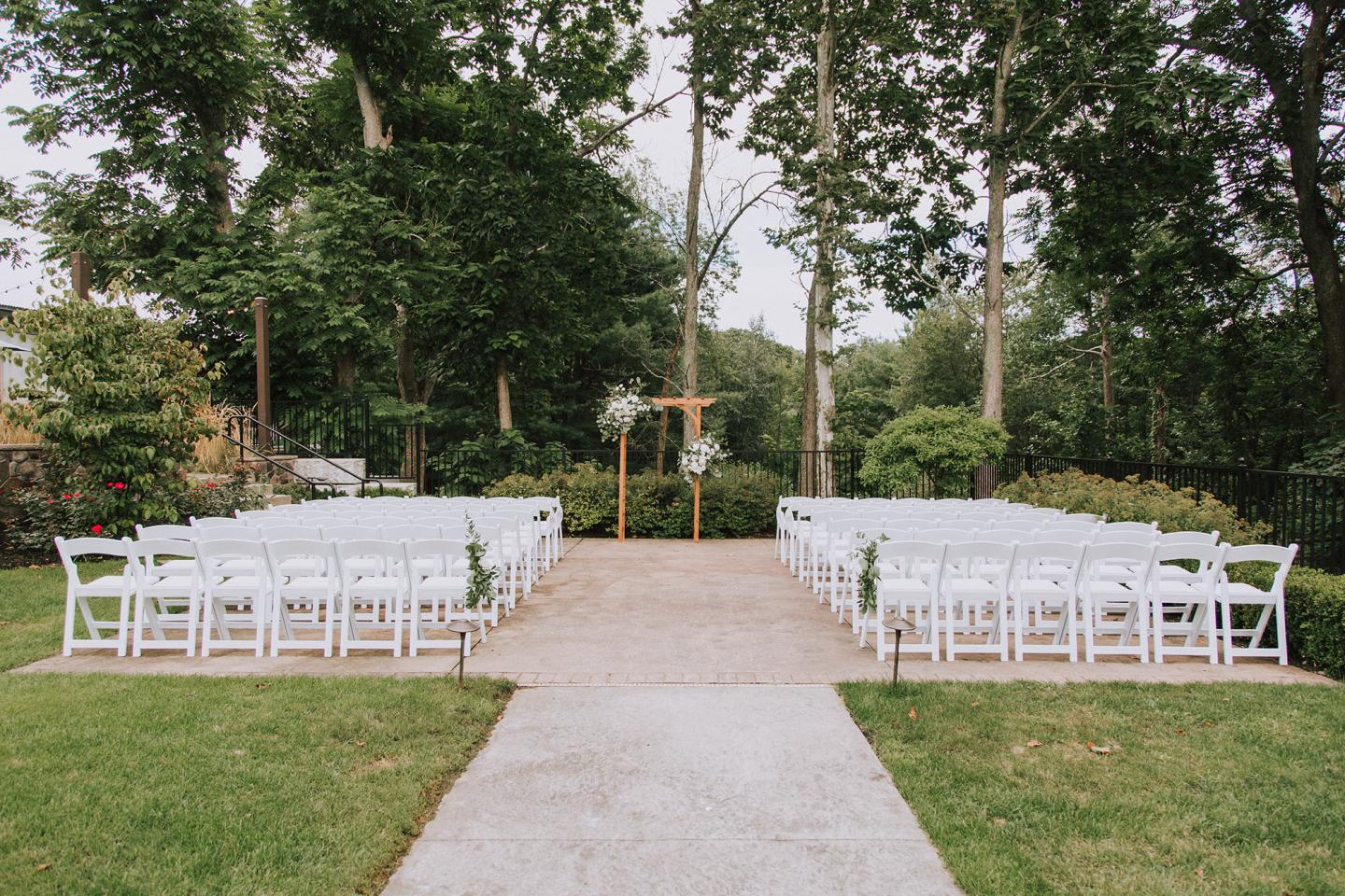 outdoor ceremony with arbor 