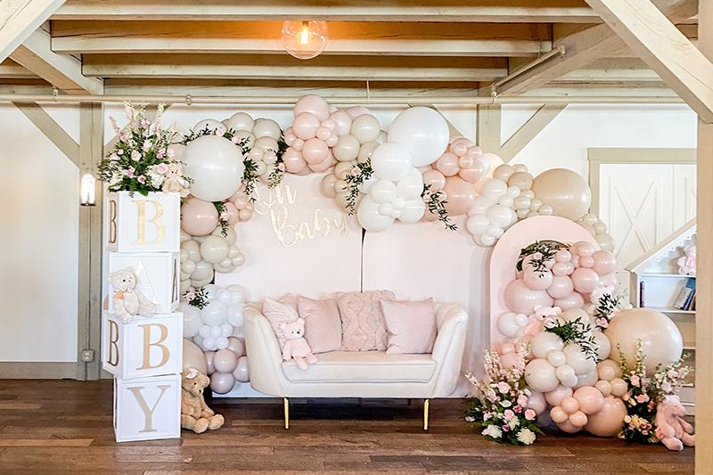 shower couch with decor