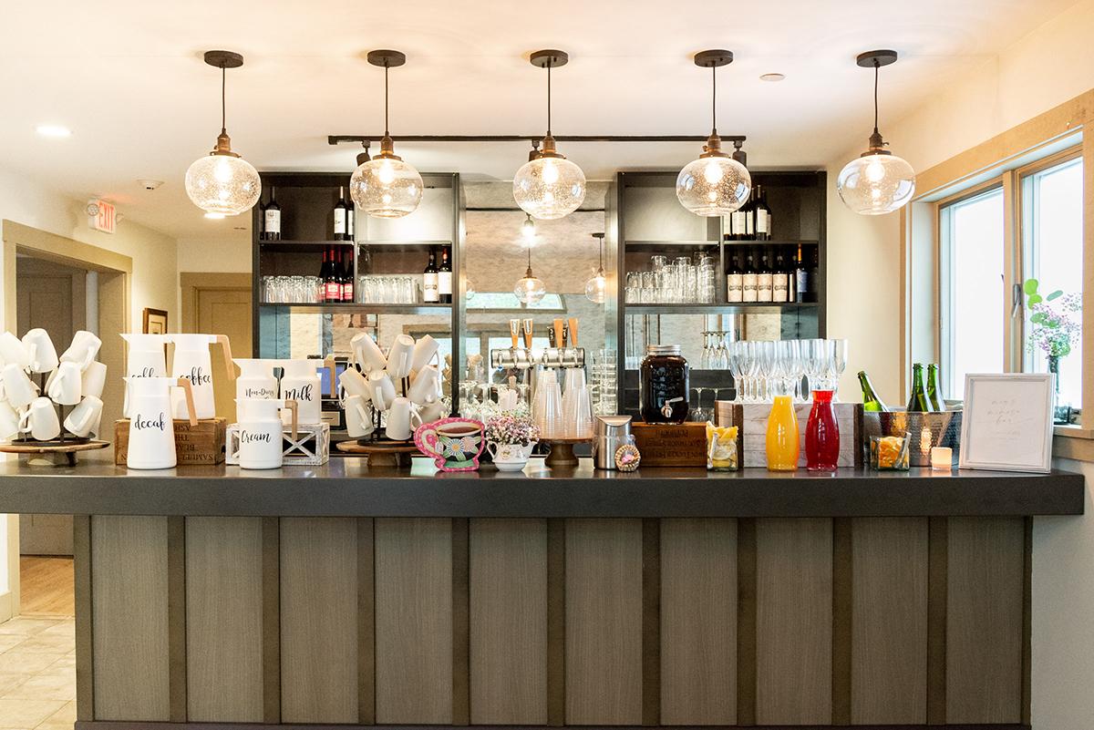 Event bar set up with mimosa and coffee stations
