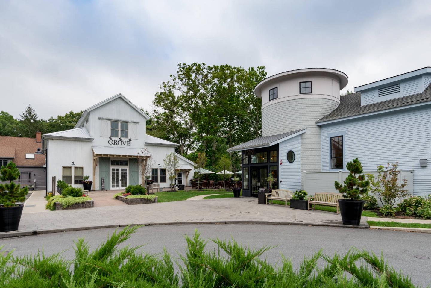 An exterior view of an inn