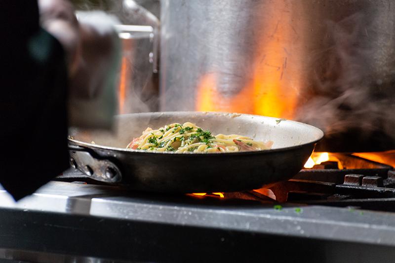 Cooking pasta entree