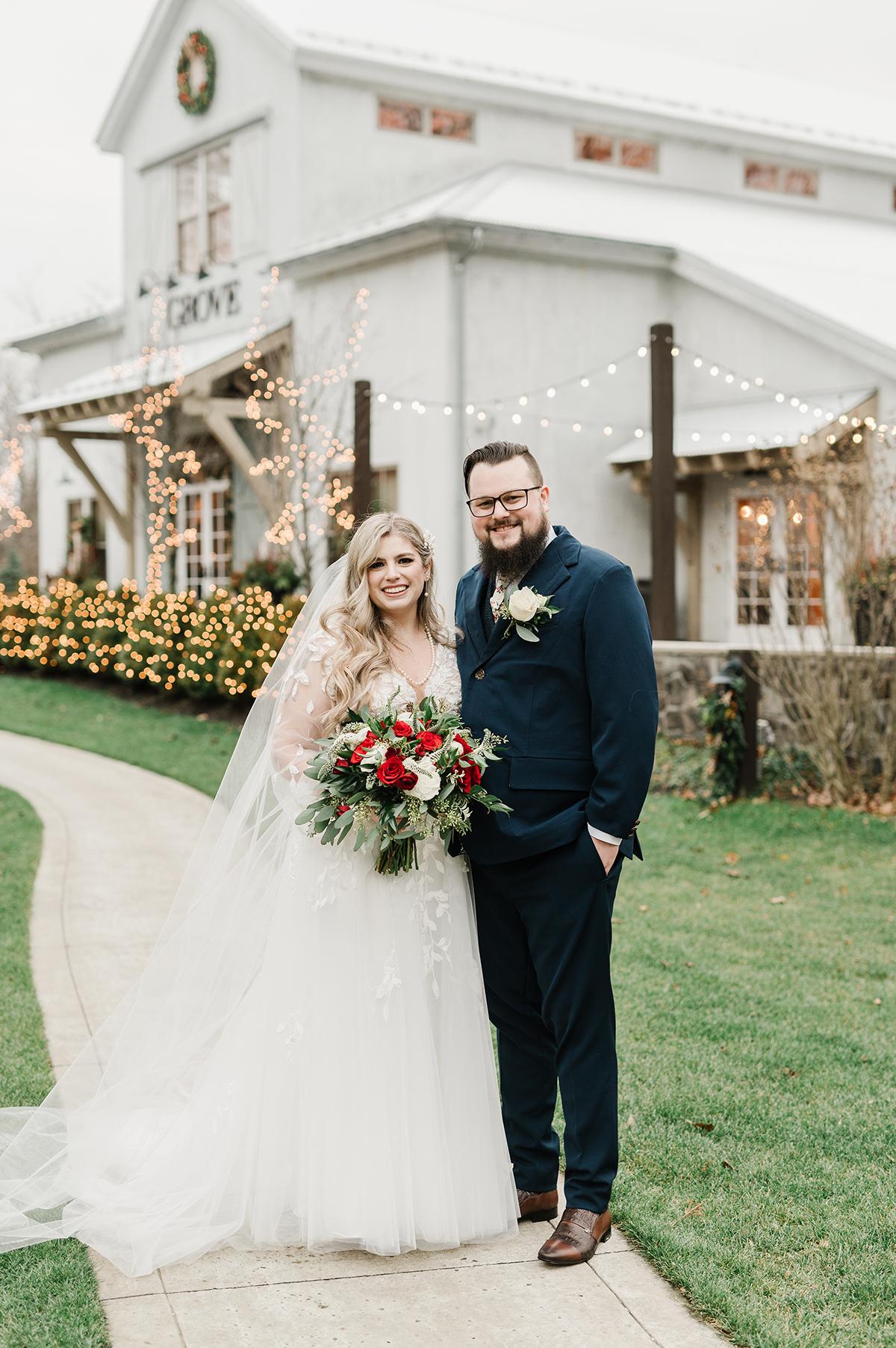couple with holiday decor