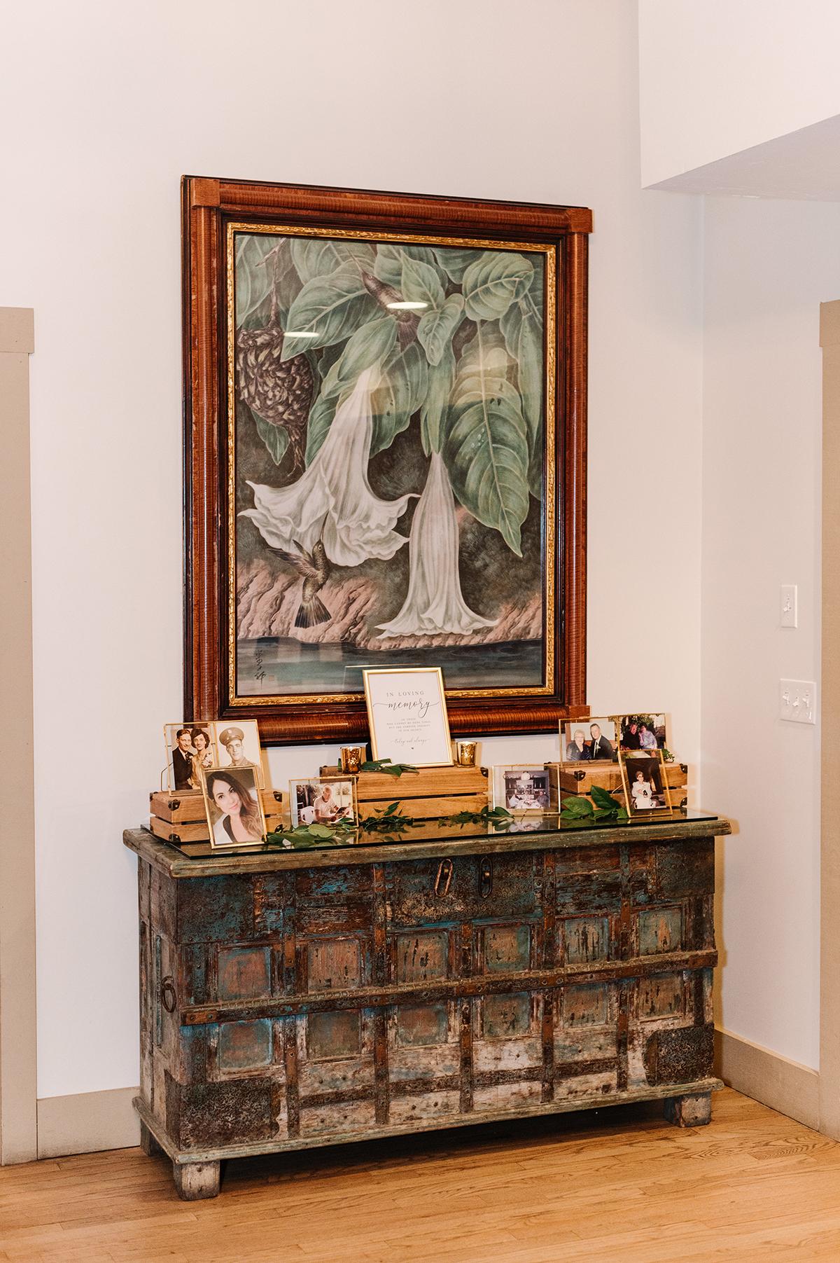 reception decor details