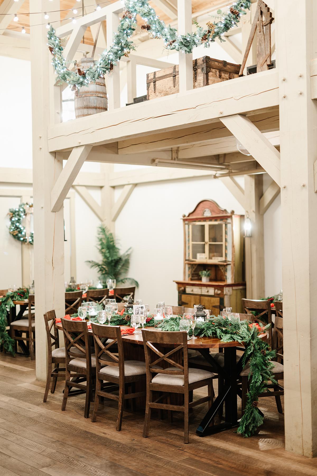 tablescape with holiday decor