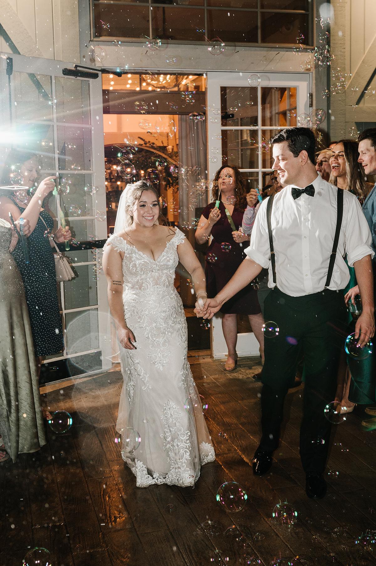 bride and groom exit