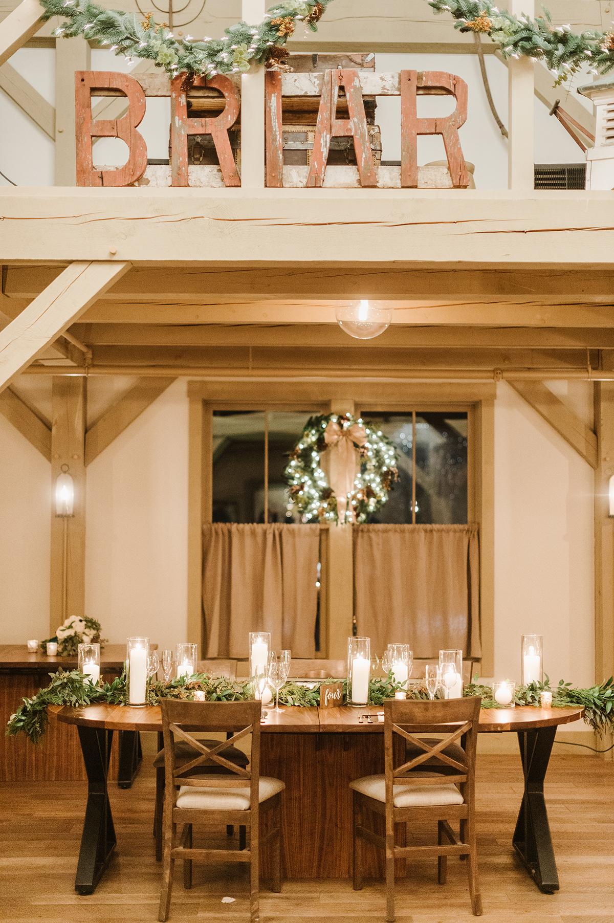 reception tablescape