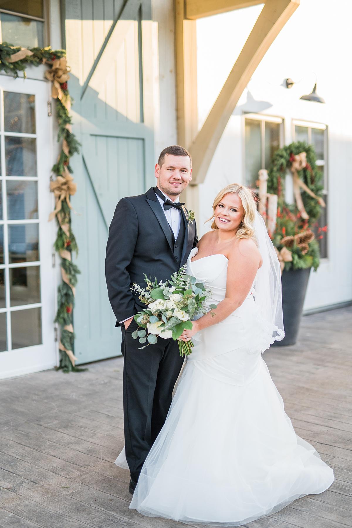 couple with holiday decor