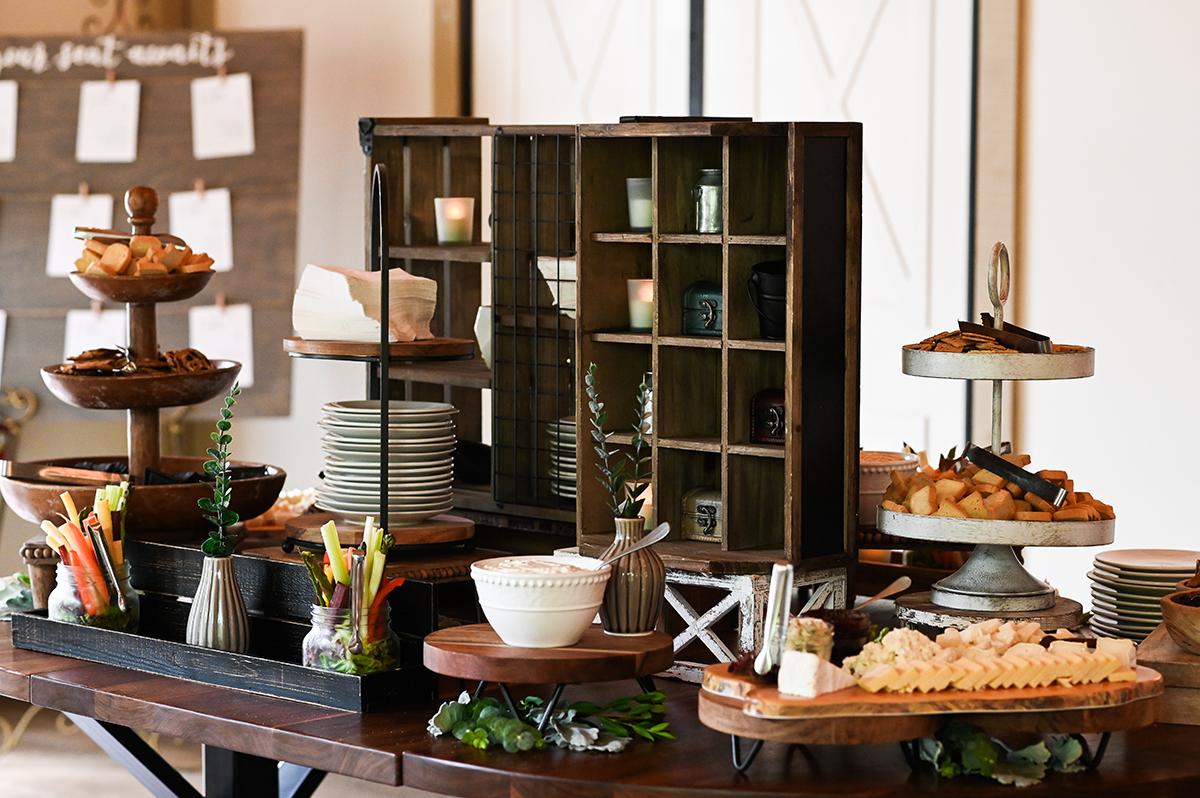 cheese and crudite station