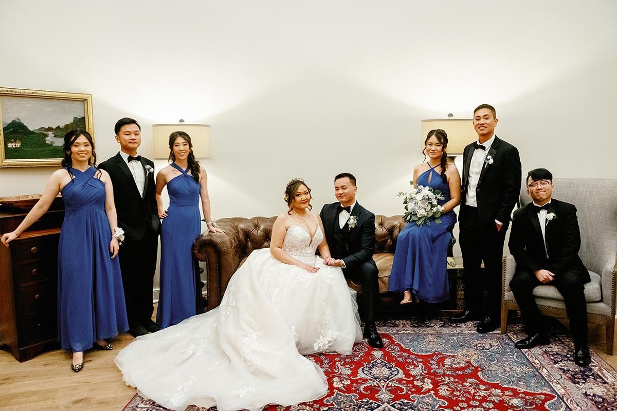 wedding party in silo