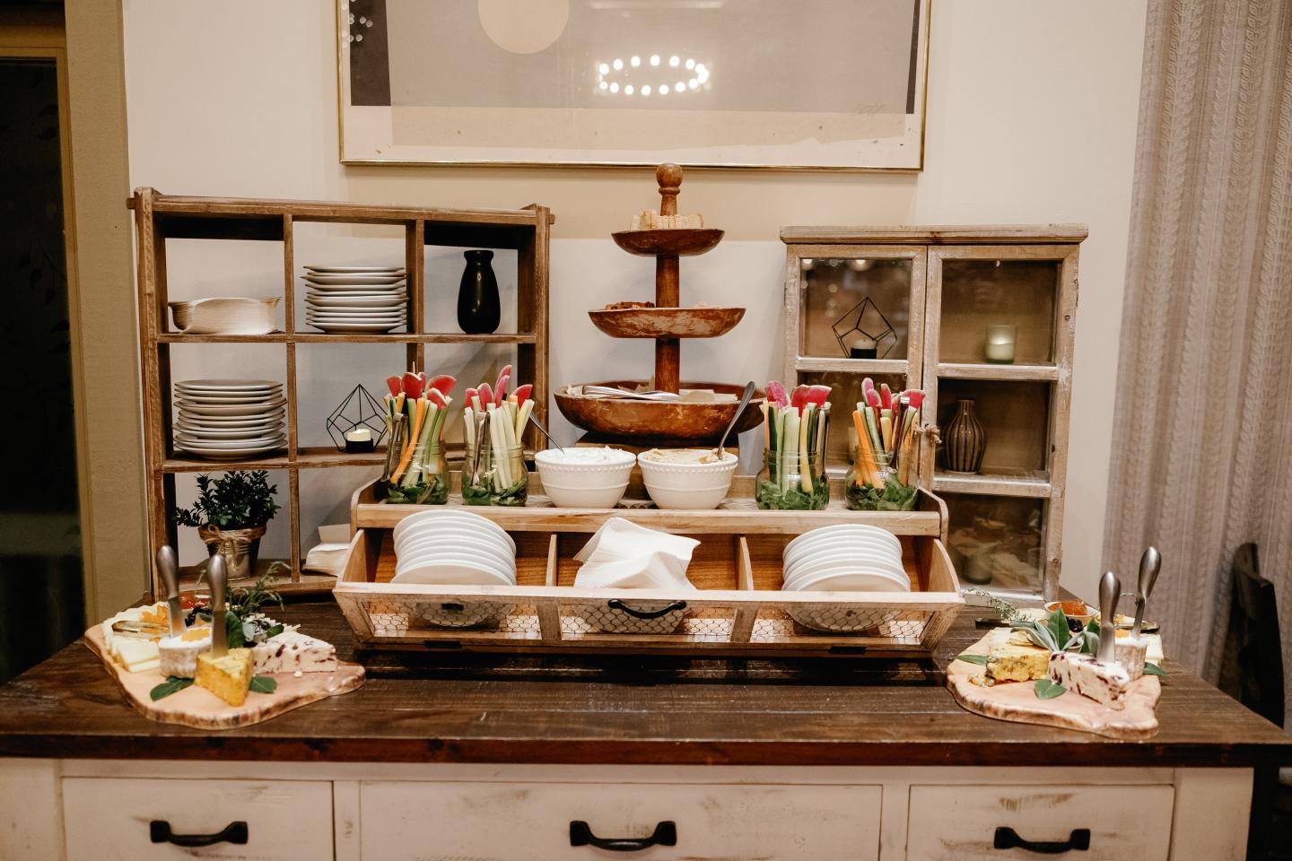 cheese and crudite station