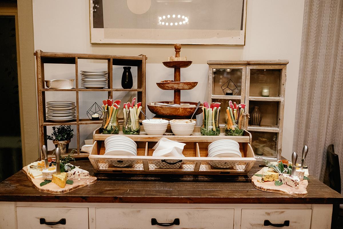 cheese and crudite station