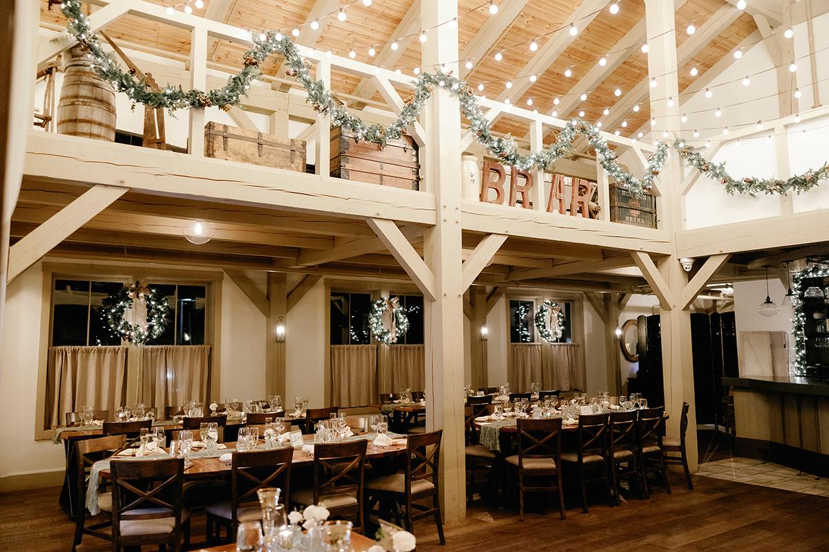 reception with holiday decor