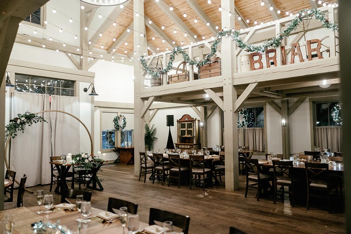 reception with holiday decor