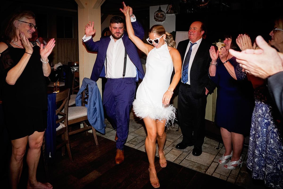 bride and groom reception entrance