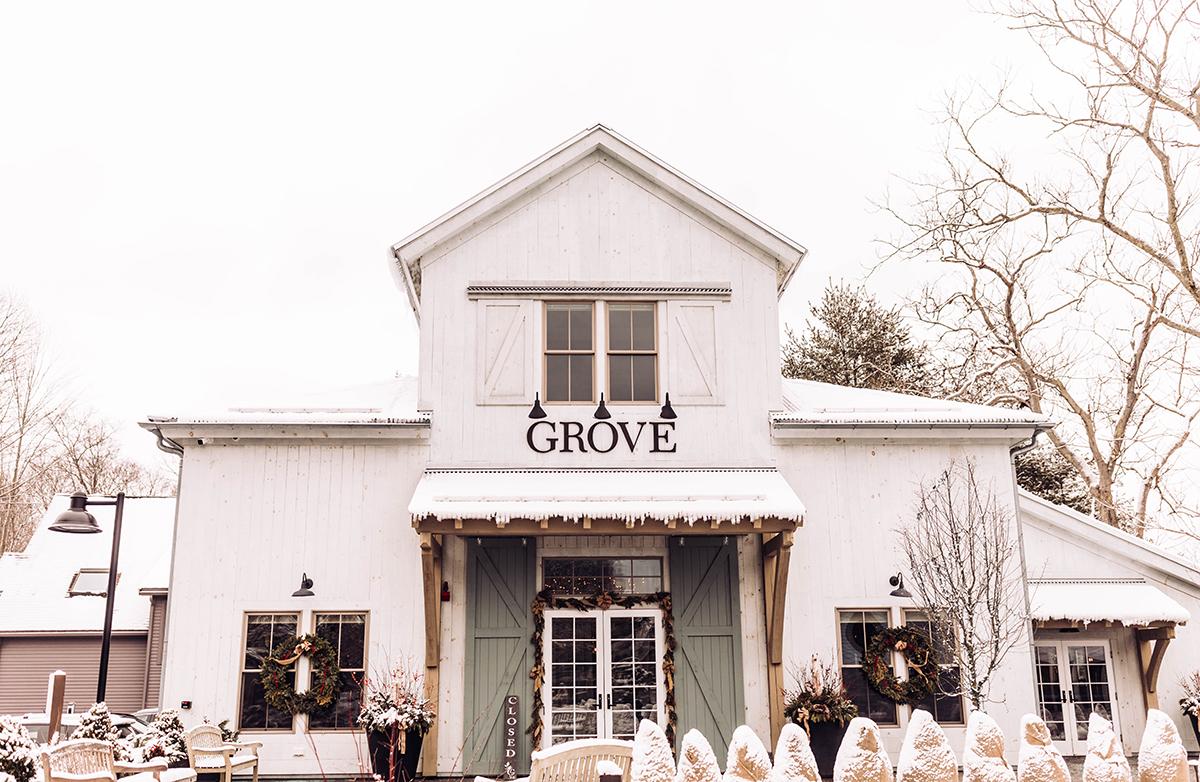 grove entrance in winter