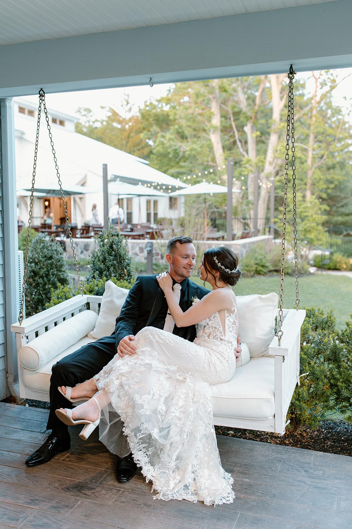 couple on porch swing