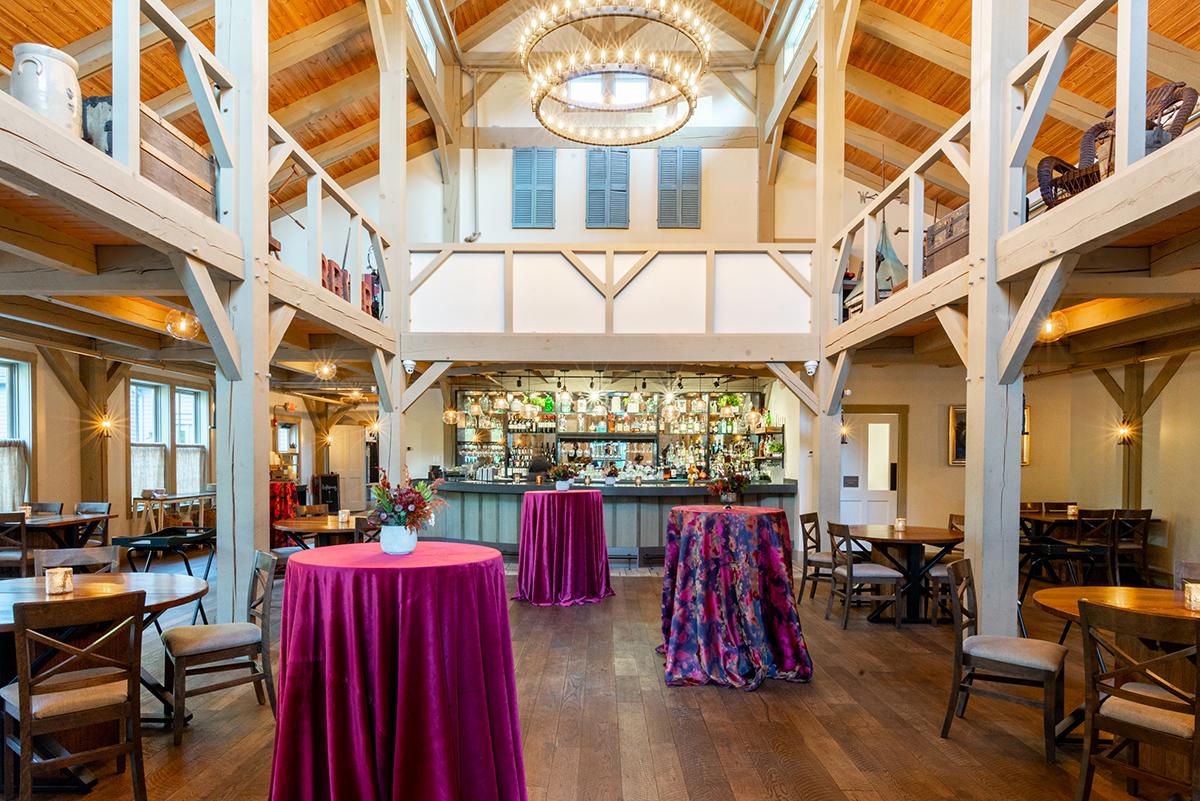 main dining area with cocktail tables