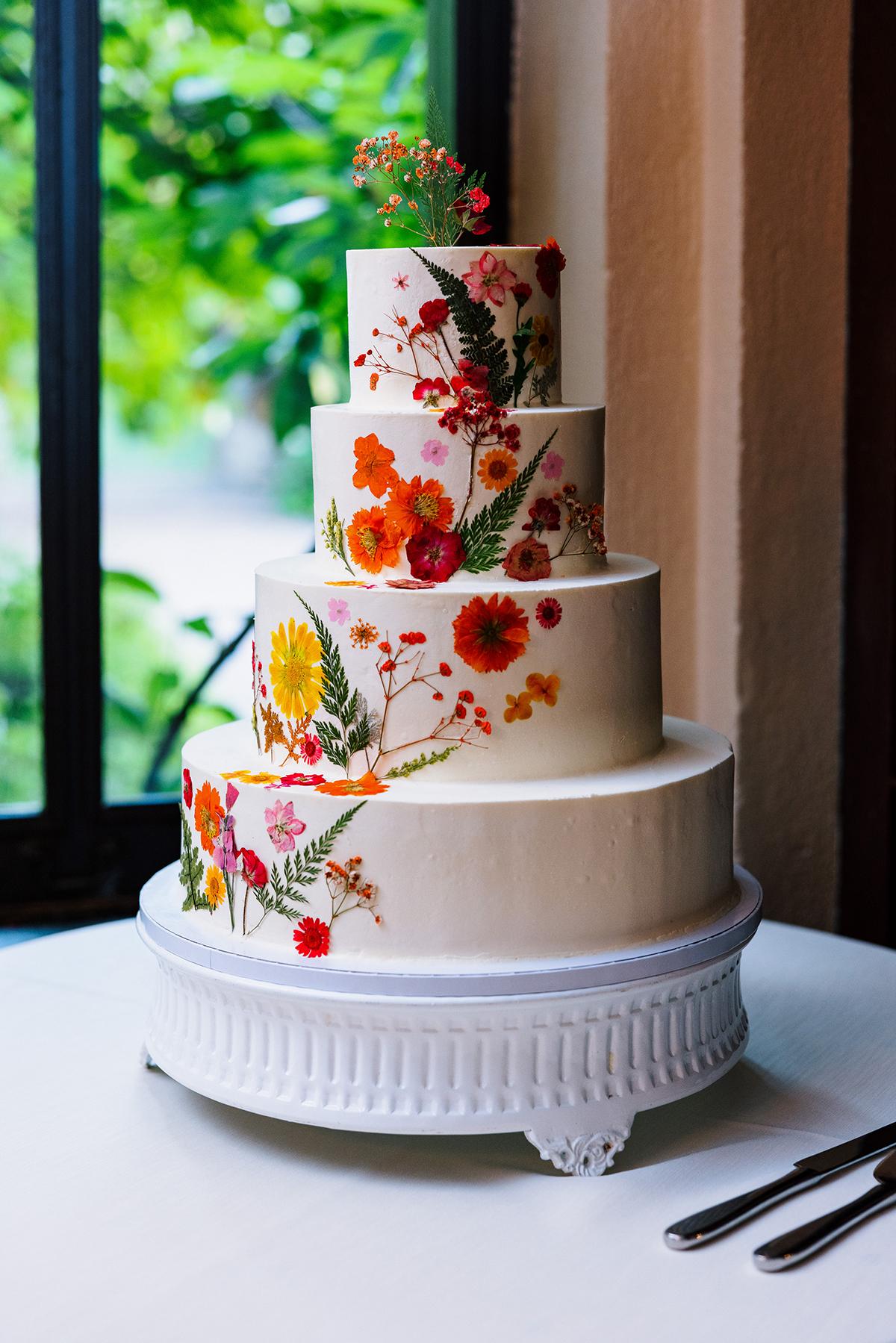 colorful floral cake
