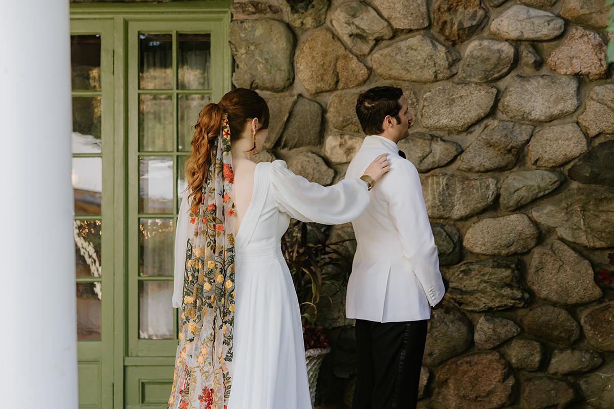 embroidered veil
